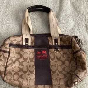 Brown Coach tote bag